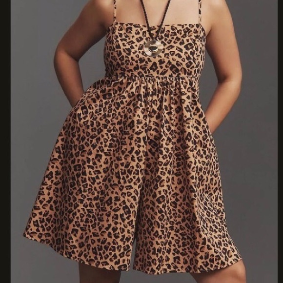 ROMPER - ANTHROPOLOGY HUTCH BANDEAU ROMPER  PLUS SIZE 1X Leopard print - Picture 4 of 16